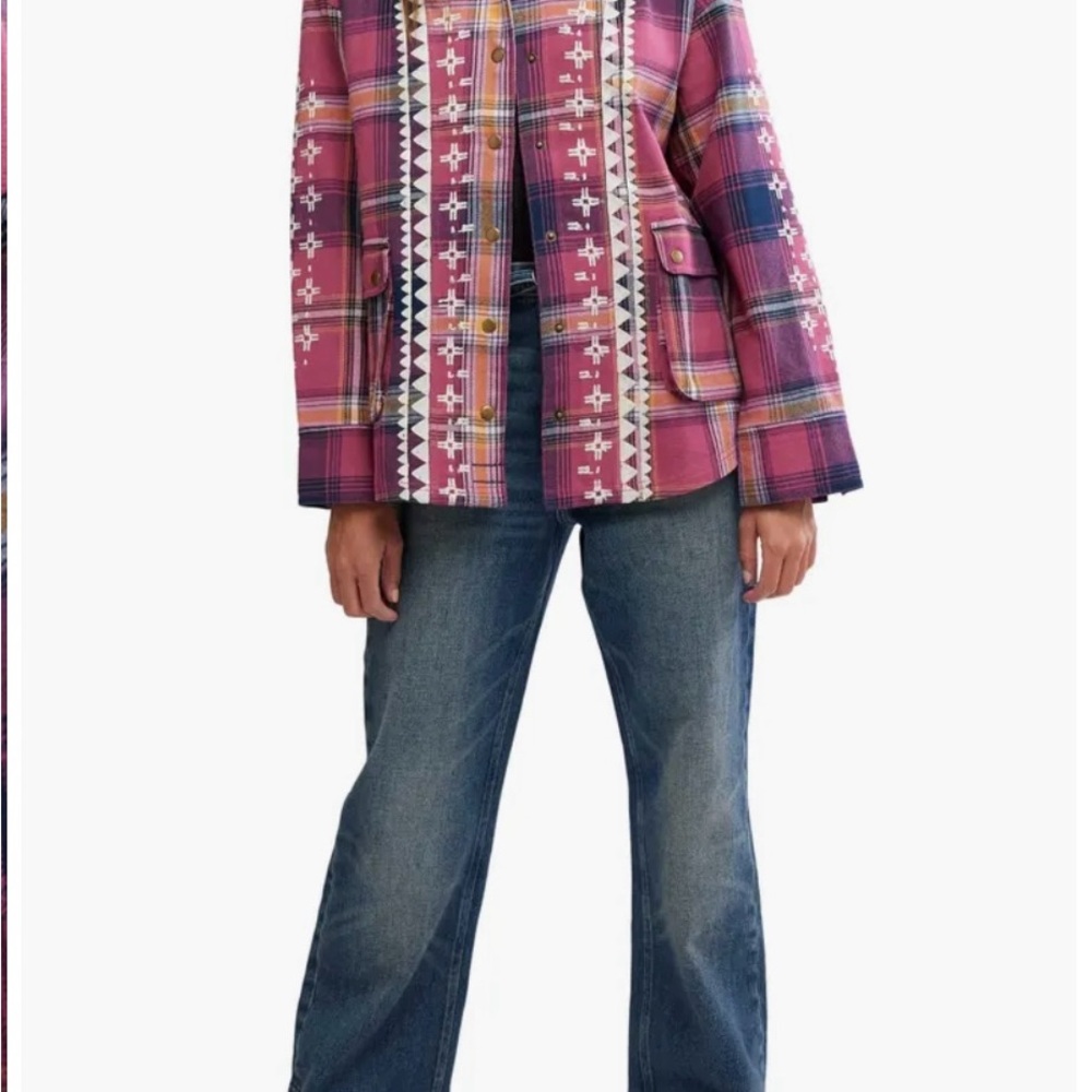 FREE PEOPLE We the Free Nordic Chill Plaid Shirt Jacket XS S Small New with tags - Picture 6 of 8